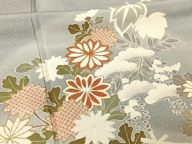 平和屋着物●訪問着 友禅 花籬文 鬼しぼ縮緬 正絹 逸品 AAAZ3141np