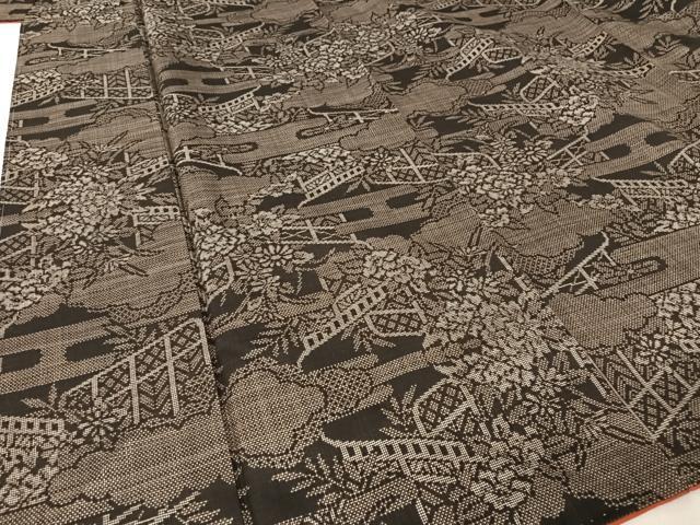 平和屋着物●本場大島紬　一元7マルキ　草花文　正絹　逸品　未使用　AAAZ3147np