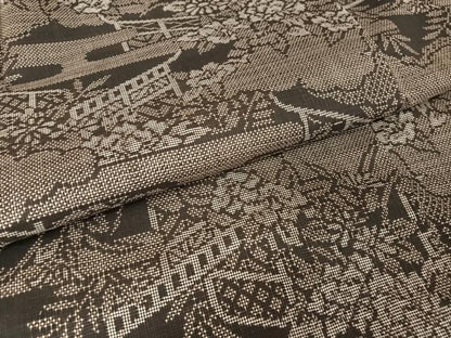 平和屋着物●本場大島紬　一元7マルキ　草花文　正絹　逸品　未使用　AAAZ3147np