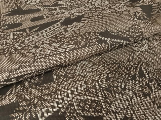 平和屋着物●本場大島紬　一元7マルキ　草花文　正絹　逸品　未使用　AAAZ3147np