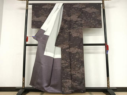 平和屋着物●本場染大島紬　訪問着　雲取り風景文　正絹　逸品　AAAZ3148np