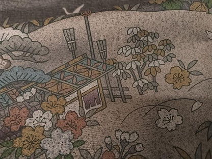 平和屋着物●本場染大島紬　訪問着　雲取り風景文　正絹　逸品　AAAZ3148np
