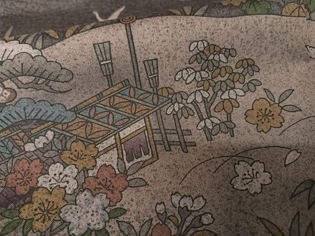 平和屋着物●本場染大島紬　訪問着　雲取り風景文　正絹　逸品　AAAZ3148np