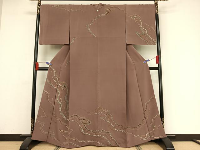 平和屋着物●訪問着 流水文 金彩 正絹 逸品 AAAZ3159np