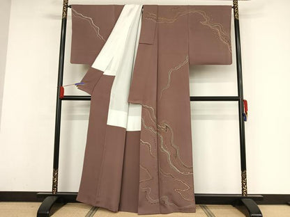 平和屋着物●訪問着 流水文 金彩 正絹 逸品 AAAZ3159np