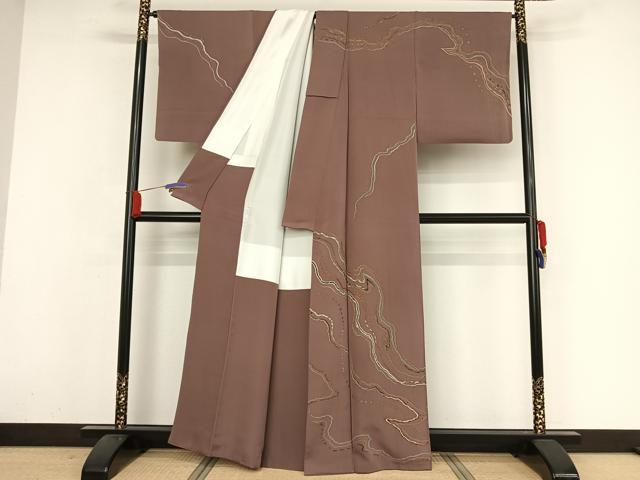 平和屋着物●訪問着 流水文 金彩 正絹 逸品 AAAZ3159np