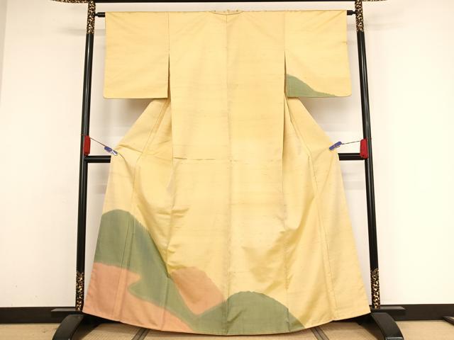 平和屋着物●紬 訪問着 遠山風景文 正絹 逸品 AAAZ3161np