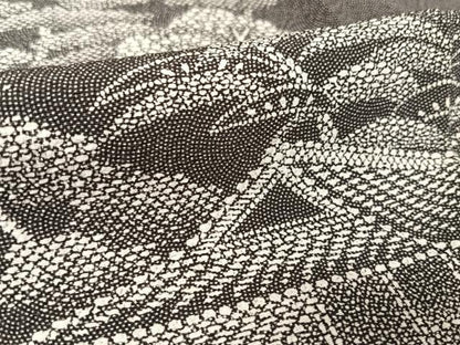 平和屋着物●江戸小紋 訪問着 風景文 鮫小紋柄 黒地 正絹 逸品 AAAZ3169np
