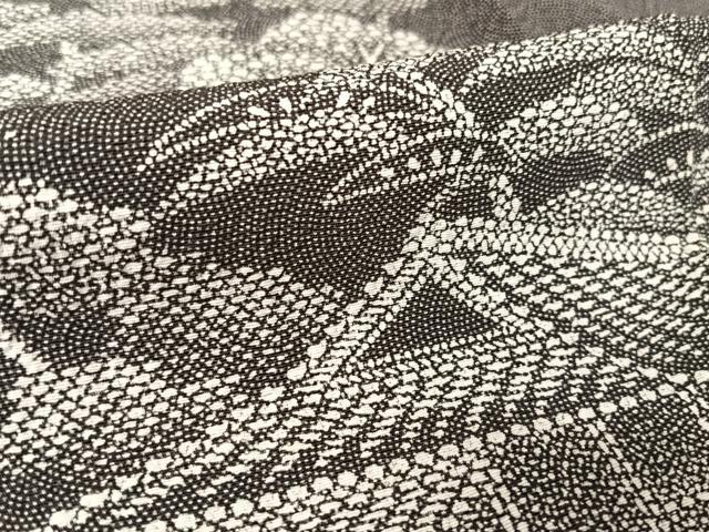 平和屋着物●江戸小紋 訪問着 風景文 鮫小紋柄 黒地 正絹 逸品 AAAZ3169np