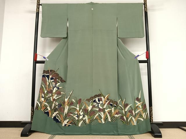 平和屋着物●豪華色留袖　友禅　葦雁文様　正絹　逸品　AAAZ3178np