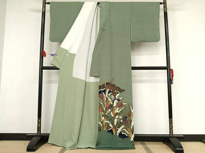 平和屋着物●豪華色留袖　友禅　葦雁文様　正絹　逸品　AAAZ3178np