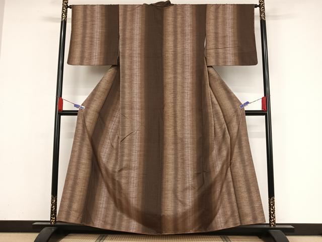 平和屋着物●上質な紬 縞 正絹 逸品 未使用 AAAZ3182np