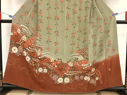 平和屋着物●訪問着 辻が花 暈し染め 鬼しぼ縮緬 正絹 逸品 AAAZ3188np