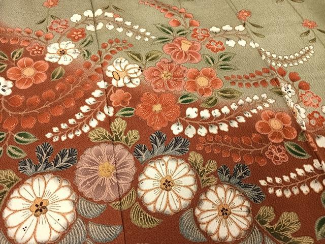 平和屋着物●訪問着 辻が花 暈し染め 鬼しぼ縮緬 正絹 逸品 AAAZ3188np