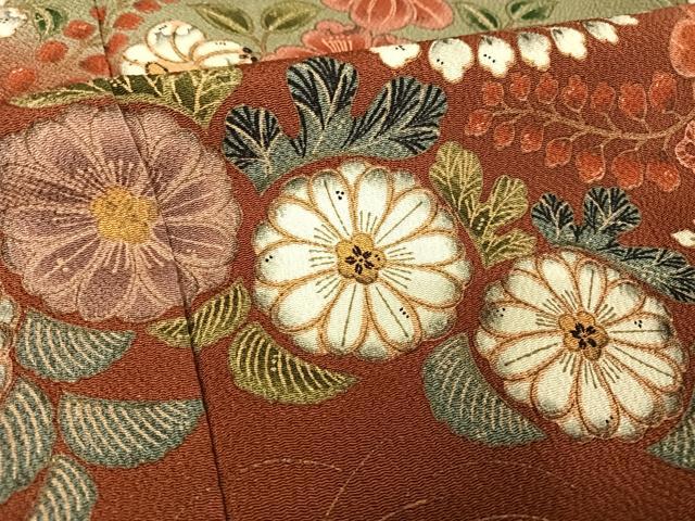 平和屋着物●訪問着 辻が花 暈し染め 鬼しぼ縮緬 正絹 逸品 AAAZ3188np