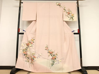 平和屋着物●訪問着 友禅 作家物 草花文 暈し染め 正絹 逸品 未使用 AAAZ3190np