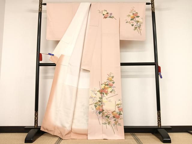 平和屋着物●訪問着 友禅 作家物 草花文 暈し染め 正絹 逸品 未使用 AAAZ3190np