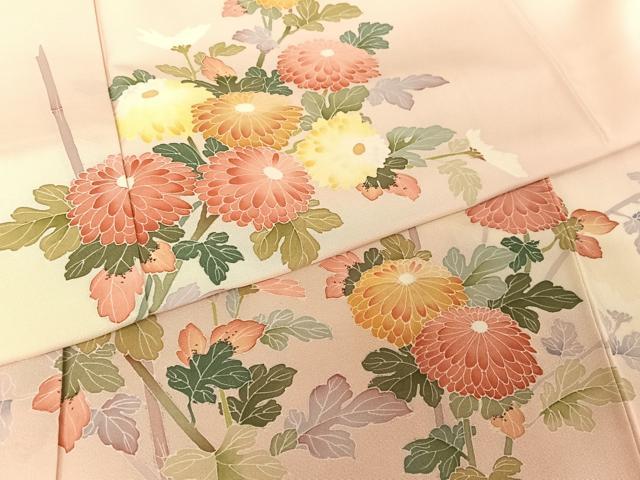 平和屋着物●訪問着 友禅 作家物 草花文 暈し染め 正絹 逸品 未使用 AAAZ3190np