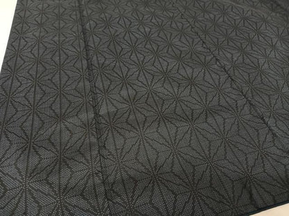 平和屋着物●上質な紬 麻の葉文様 正絹 逸品 AAAZ3193np