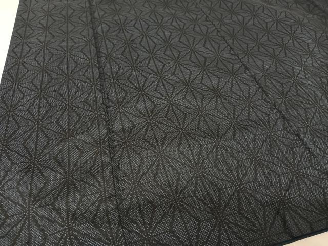 平和屋着物●上質な紬 麻の葉文様 正絹 逸品 AAAZ3193np