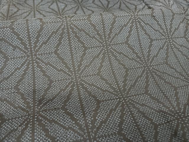 平和屋着物●上質な紬 麻の葉文様 正絹 逸品 AAAZ3193np