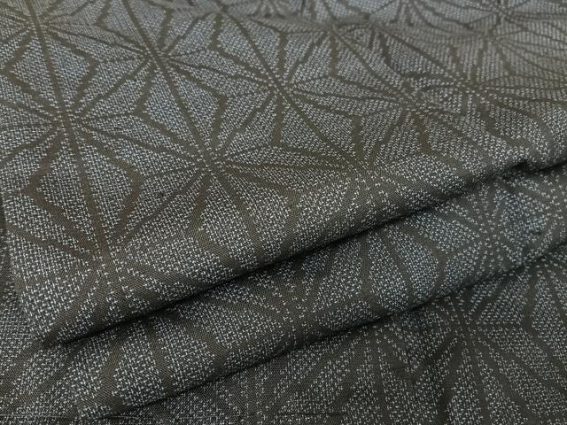 平和屋着物●上質な紬 麻の葉文様 正絹 逸品 AAAZ3193np