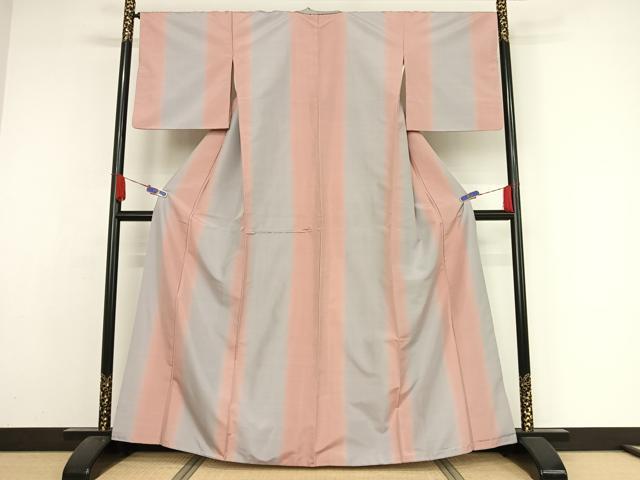 平和屋着物●上質な紬　間道　さが美扱い　正絹　逸品　AAAZ3208np