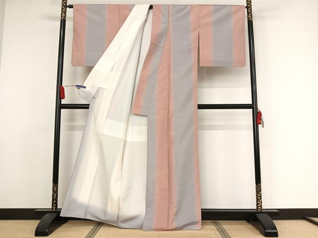 平和屋着物●上質な紬　間道　さが美扱い　正絹　逸品　AAAZ3208np