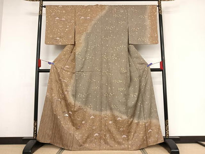 平和屋着物●訪問着 吉祥花文 暈し染め 金彩 松坂屋扱い 正絹 逸品 AAAZ3209np