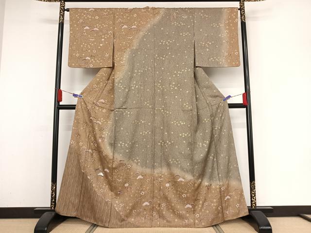 平和屋着物●訪問着 吉祥花文 暈し染め 金彩 松坂屋扱い 正絹 逸品 AAAZ3209np