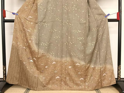 平和屋着物●訪問着 吉祥花文 暈し染め 金彩 松坂屋扱い 正絹 逸品 AAAZ3209np