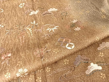 平和屋着物●訪問着 吉祥花文 暈し染め 金彩 松坂屋扱い 正絹 逸品 AAAZ3209np