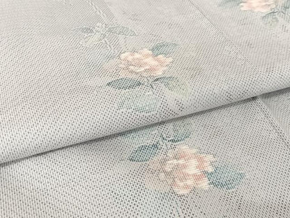 平和屋着物●都喜ヱ門　本場大島紬　白大島　カタス7マルキ　総絣　枝花間道　藤絹織物謹製　正絹　逸品　AAAZ3217np