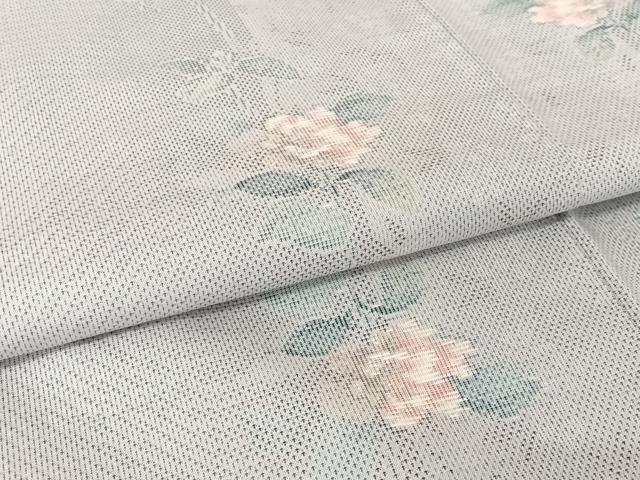 平和屋着物●都喜ヱ門　本場大島紬　白大島　カタス7マルキ　総絣　枝花間道　藤絹織物謹製　正絹　逸品　AAAZ3217np
