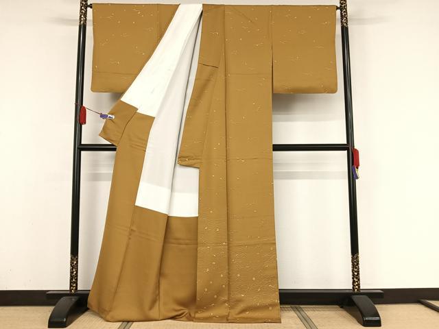 平和屋着物●訪問着　芝に舞桜　正絹　逸品　AAAZ3224np