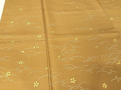 平和屋着物●訪問着　芝に舞桜　正絹　逸品　AAAZ3224np