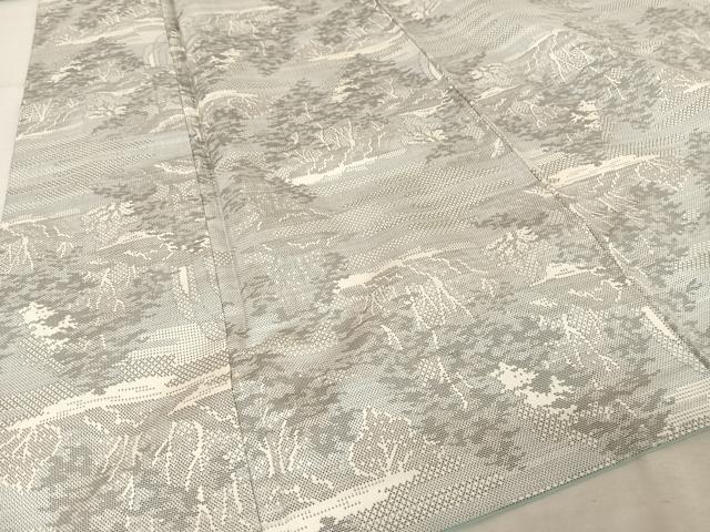 平和屋着物●本場大島紬　白大島　カタス9マルキ　樹林文　正絹　逸品　AAAZ3227np