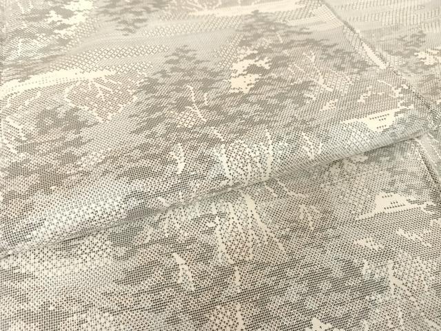 平和屋着物●本場大島紬　白大島　カタス9マルキ　樹林文　正絹　逸品　AAAZ3227np