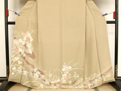平和屋着物●訪問着 駒刺繍 草花文 暈し染め 金糸 金彩 鈴乃屋扱い 正絹 逸品 AAAZ3234np