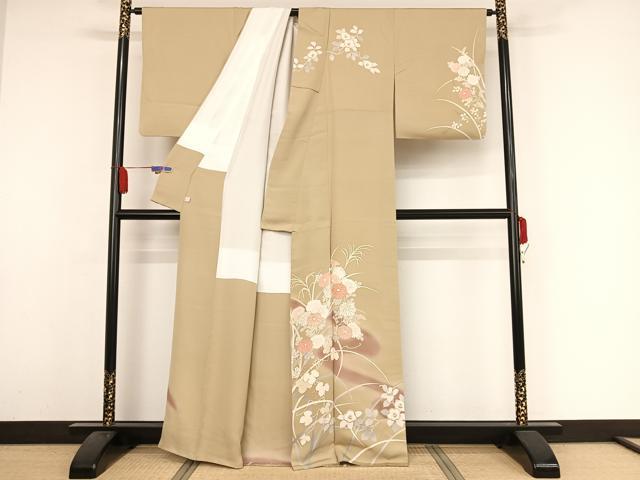 平和屋着物●訪問着 駒刺繍 草花文 暈し染め 金糸 金彩 鈴乃屋扱い 正絹 逸品 AAAZ3234np