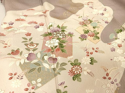 平和屋着物●訪問着 流水鴛鴦文 金彩 正絹 逸品 AAAZ3235np