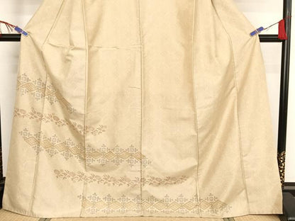 平和屋着物●本場染大島紬　訪問着　花唐草文　ロング丈　正絹　逸品　AAAZ3236np