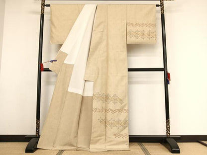 平和屋着物●本場染大島紬　訪問着　花唐草文　ロング丈　正絹　逸品　AAAZ3236np