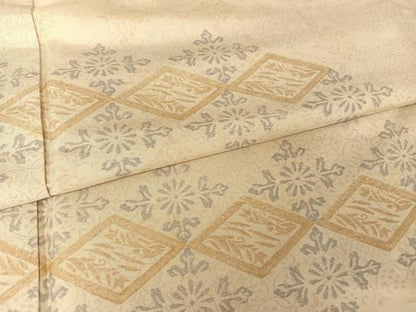 平和屋着物●本場染大島紬　訪問着　花唐草文　ロング丈　正絹　逸品　AAAZ3236np