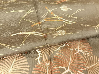平和屋着物●銀座きしや　訪問着　駒刺繍　松文　金糸　金彩　正絹　逸品　未使用　AAAZ3248np