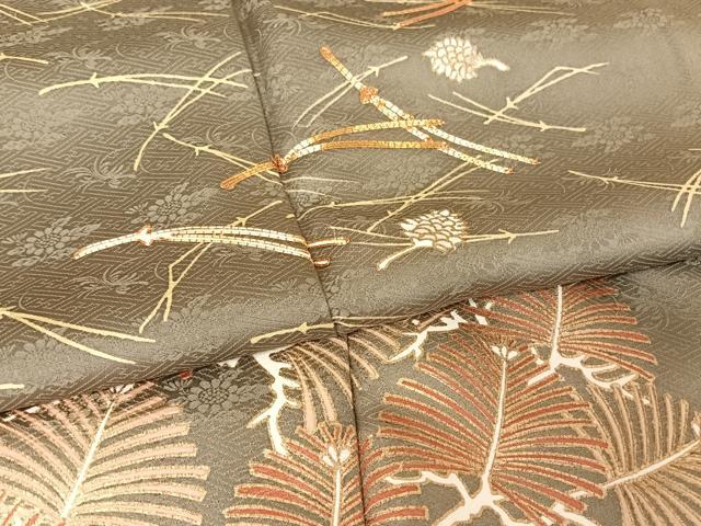 平和屋着物●銀座きしや　訪問着　駒刺繍　松文　金糸　金彩　正絹　逸品　未使用　AAAZ3248np