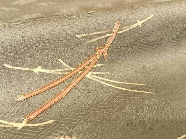 平和屋着物●銀座きしや　訪問着　駒刺繍　松文　金糸　金彩　正絹　逸品　未使用　AAAZ3248np