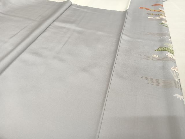 平和屋着物●訪問着 蔓帯風景草花文 金彩 正絹 逸品 AAAZ3256np
