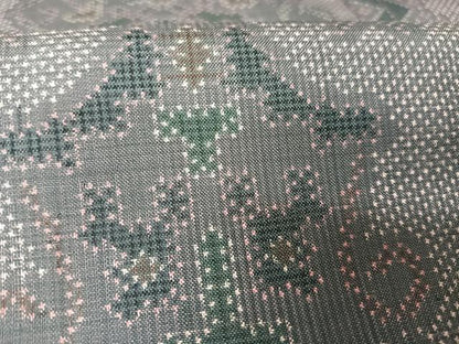 平和屋着物●本場大島紬 一元絣 幾何学花文 正絹 逸品 AAAZ3258np