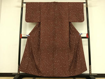 平和屋着物●洗える最高級着物　＜英＞はなぶさ謹製　小紋　雪　洗える着物　AAAZ3288np